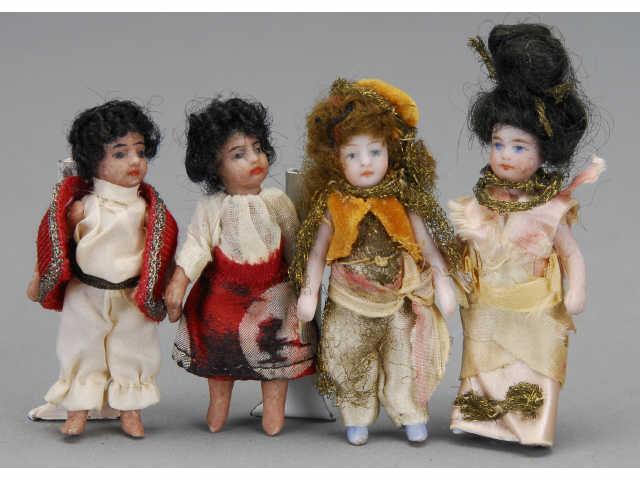 Appraisal: Lot Four Small French All Bisque Dolls France ca all