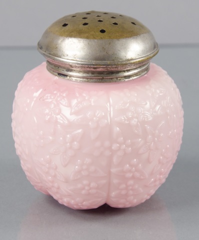 Appraisal: Pink Sugar Shaker by Challinor Taylor Co Forget-Me-Not pattern Ribbed