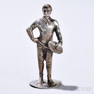 Appraisal: Edward VII Sterling Silver Rugby Player Finial probably Birmingham -