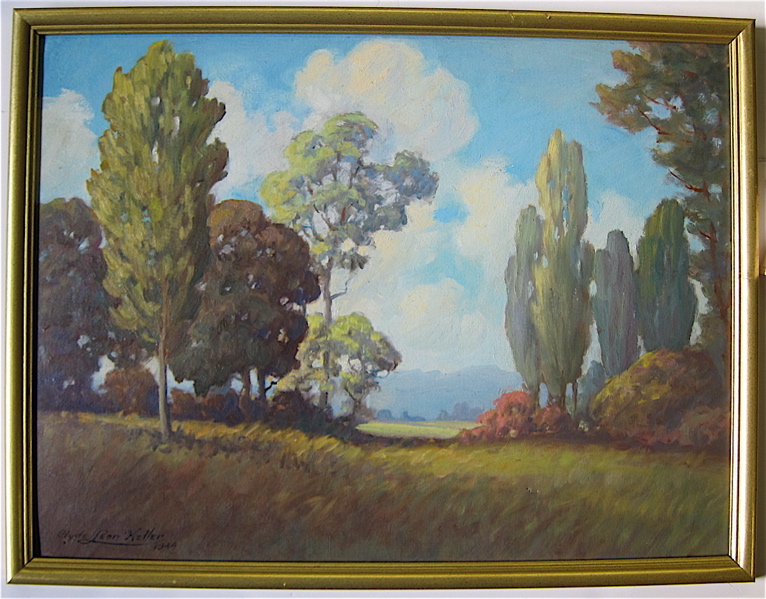 Appraisal: CLYDE LEON KELLER OIL ON CANVAS BOARD Oregon - Autumn