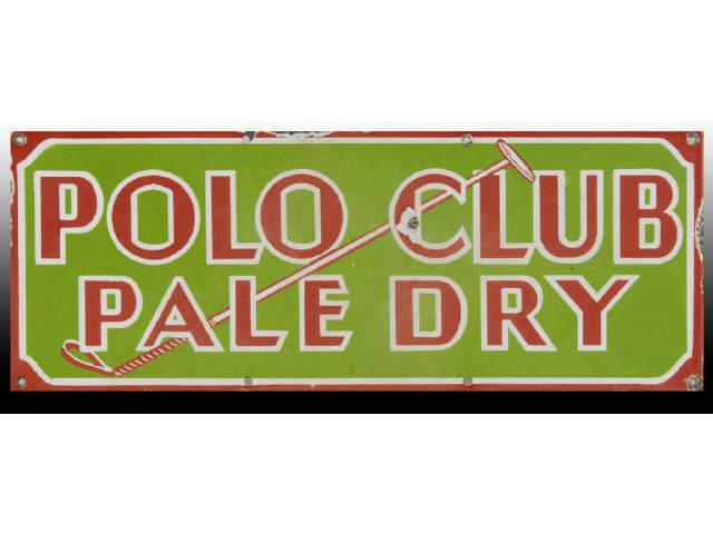 Appraisal: Polo Club Pale Dry Ginger Ale Porcelain Kickplate Description s