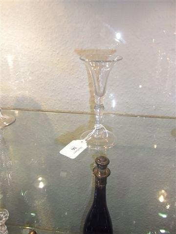 Appraisal: A GIN GLASS with balustroid stem and trumpet bowl th