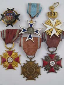 Appraisal: Poland medals and badges four with ribbons Provenance a private