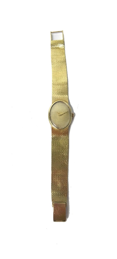 Appraisal: A lady's ct gold oval cased bracelet wristwatch the unsigned