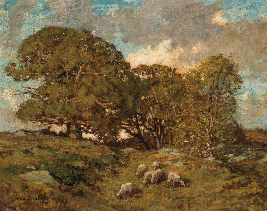 Appraisal: ALLEN BUTLER TALCOTT American - Landscape with Sheep Grazing oil