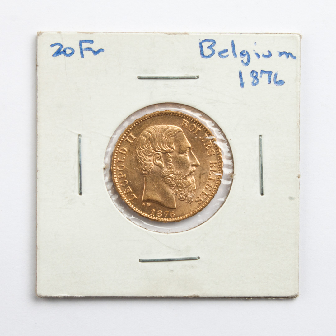 Appraisal: Belgium gold francs MS