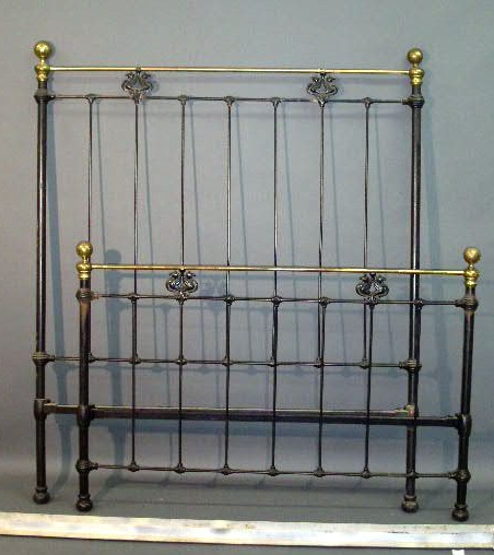 Appraisal: Victorian brass and iron bed h x w x l