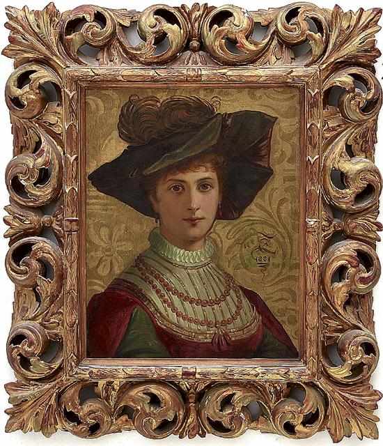 Appraisal: Continental school th century PORTRAIT OF A WOMAN oil on