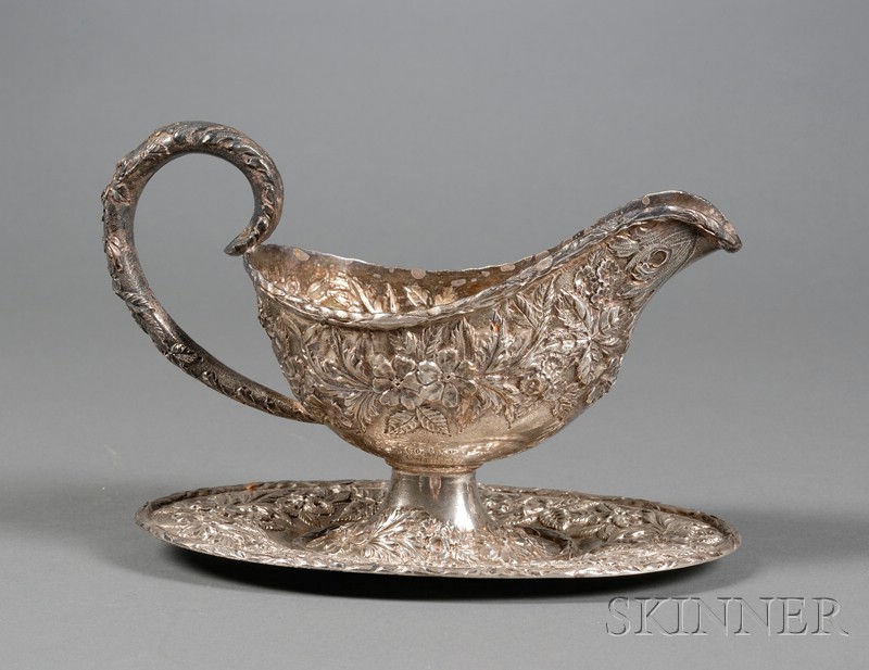 Appraisal: S Kirk Son Co Sterling Repousse Sauceboat and Undertray -