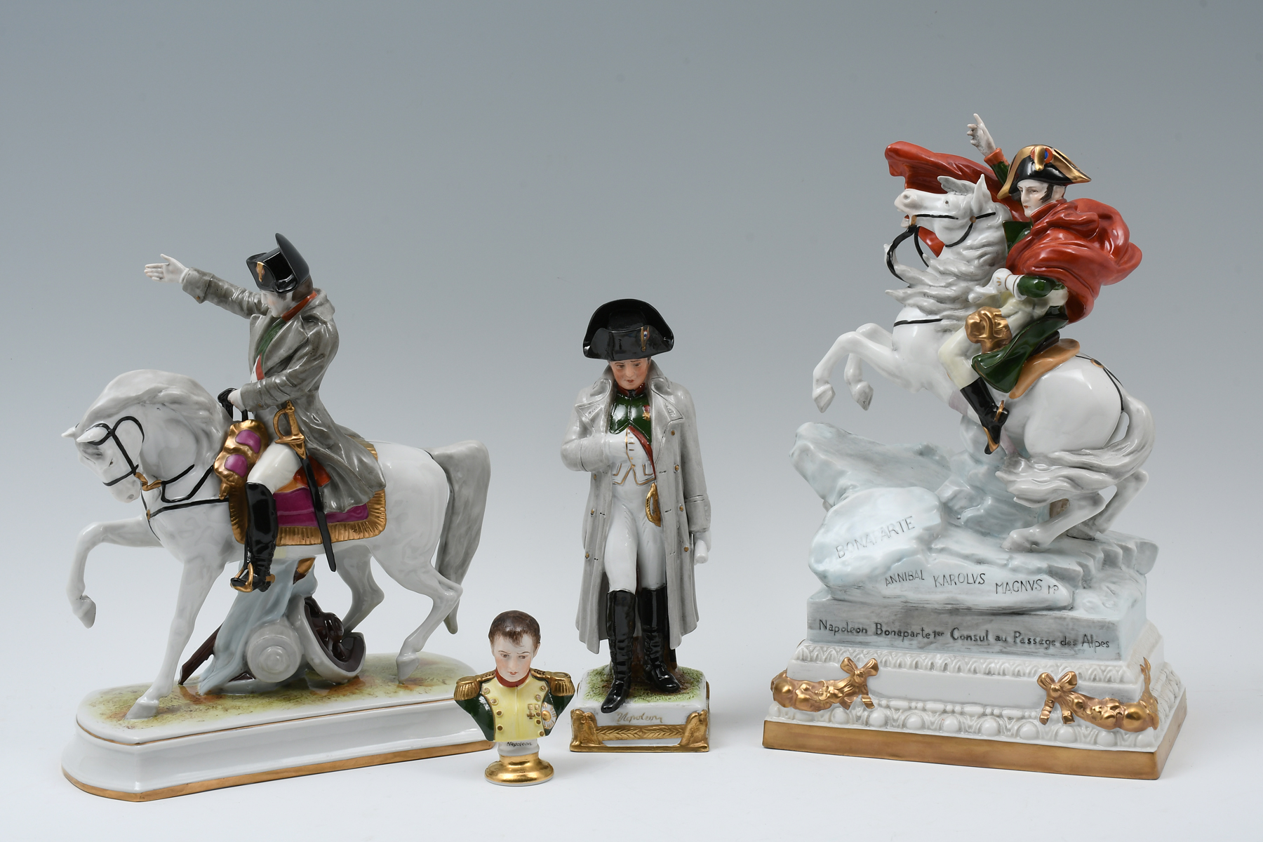 Appraisal: PC DRESDEN PORCELAIN NAPOLEON BONAPARTE FIGURES Comprising - Rudolph Kramer