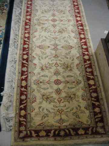 Appraisal: Oushak Persian Handmade Rug soft floral ivory field ' ''