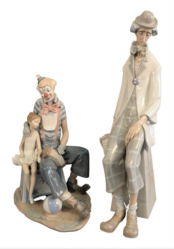 Appraisal: Two Large Lladro Figures to include a clown with an