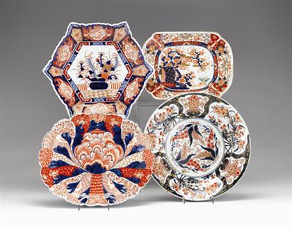 Appraisal: Four Japanese imari chargers th century and later Comprised of