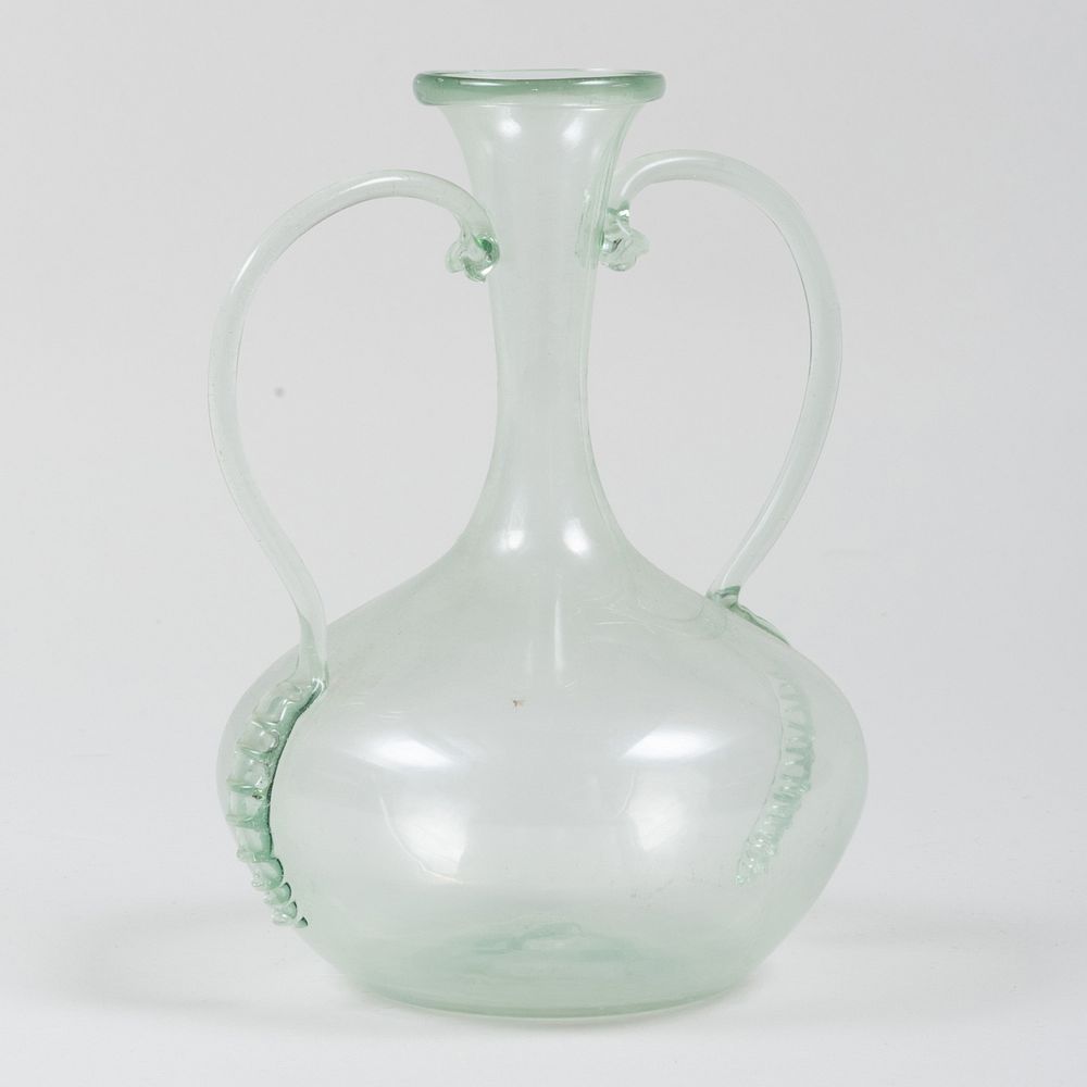 Appraisal: Murano Glass Two Handle Vase x in diam Property from