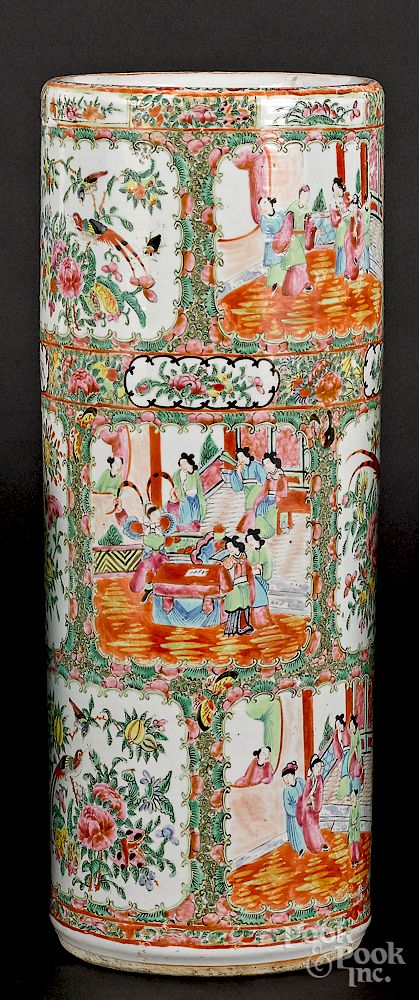 Appraisal: Chinese export porcelain medallion umbrella stand Exclusive on Bidsquare Chinese