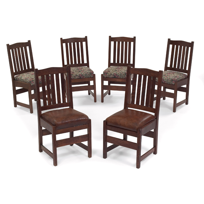 Appraisal: L and JG Stickley dining chairs assembled set of six