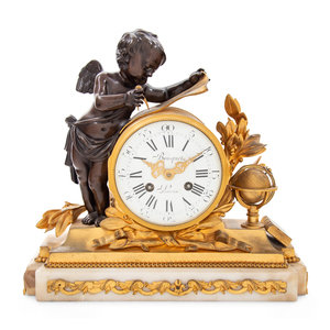 Appraisal: A Louis XVI Style Gilt and Patinated Bronze and Marble