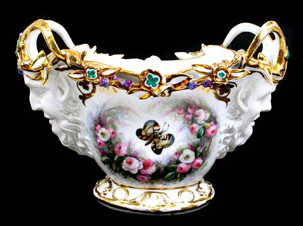 Appraisal: A Paris porcelain center bowl restorations height in width in