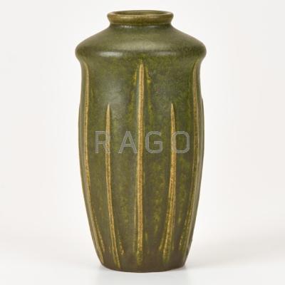 Appraisal: VAN BRIGGLE Cabinet vase in matte green glaze Colorado Springs