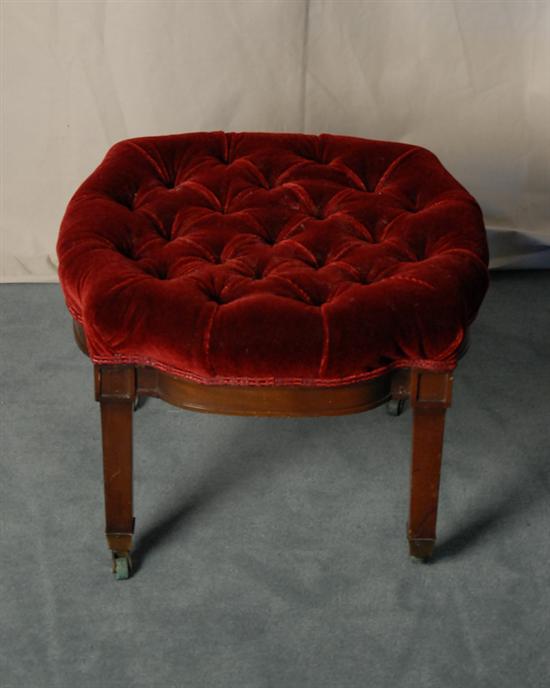 Appraisal: A Victorian Footstool mahogany bowed rails and four square tapered