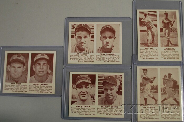 Appraisal: Five Double Play Baseball Cards no Handley Vaughan no Klinger