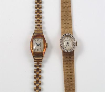 Appraisal: A lady's gold wristwatch by Buech Girod with diamond set