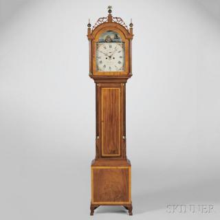 Appraisal: James Doull Tall Clock with Rocking Ship Automaton Case Attributed