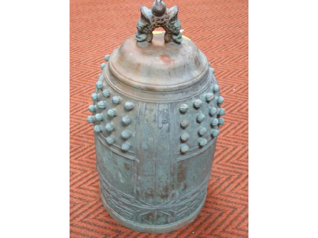 Appraisal: A large Chinese bronze temple bell cm high