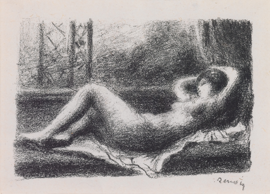 Appraisal: PIERRE-AUGUSTE RENOIR Odalisque Lithograph printed in black on cream wove