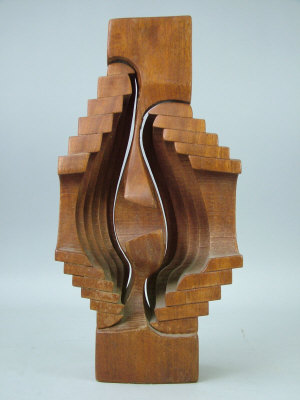 Appraisal: A Brian Willsher abstract wooden sculpture designed circa made in