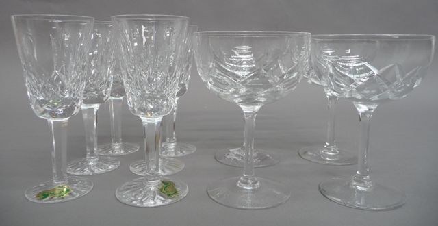 Appraisal: Six Waterford cut crystal sherry goblets in the Lismore design