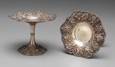 Appraisal: Pair Kirk Repousse sterling compotes floral repousse borders pedestal base