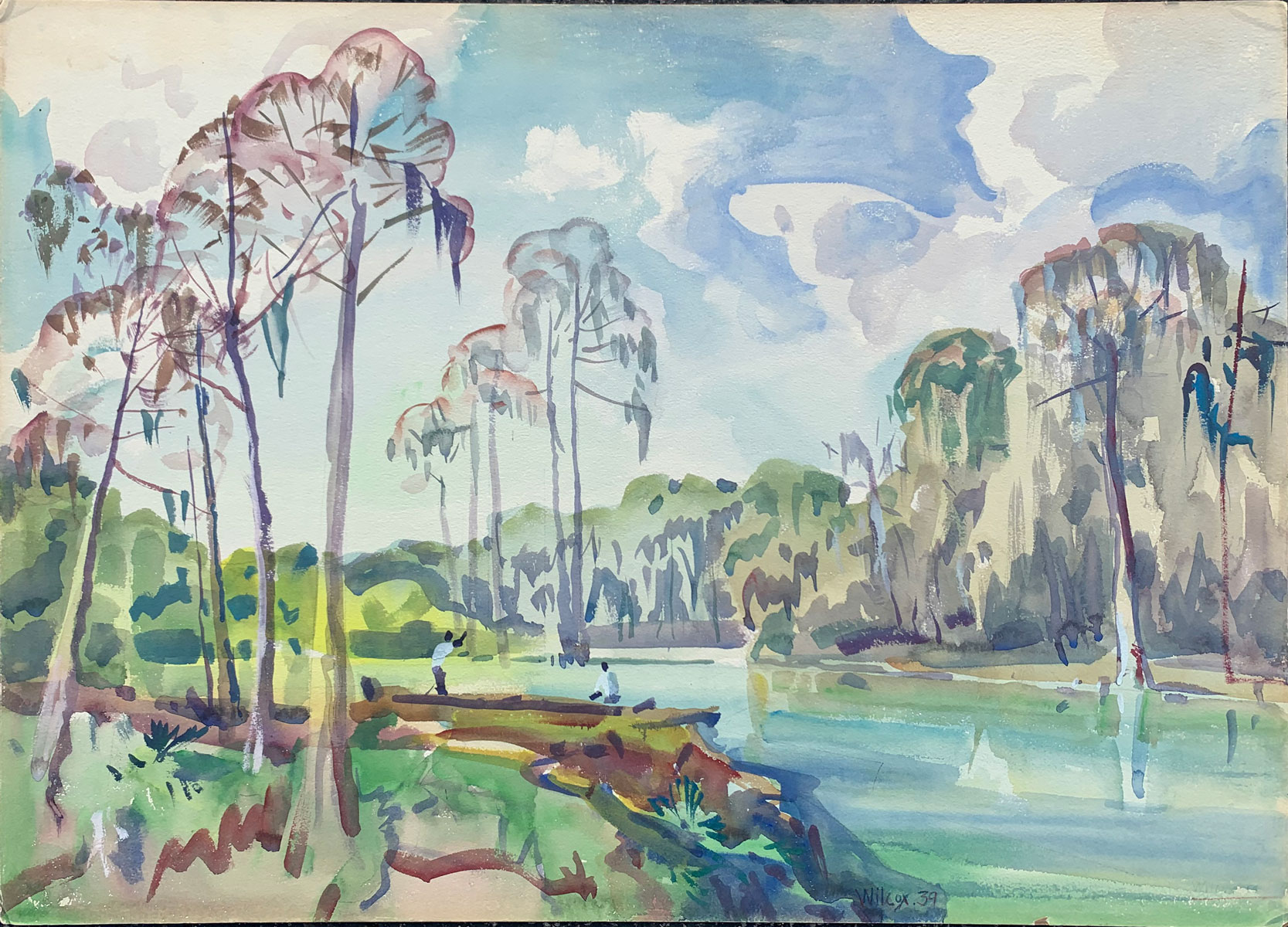 Appraisal: J R WILCOX FLORIDA RIVER PAINTING Watercolor '' x ''