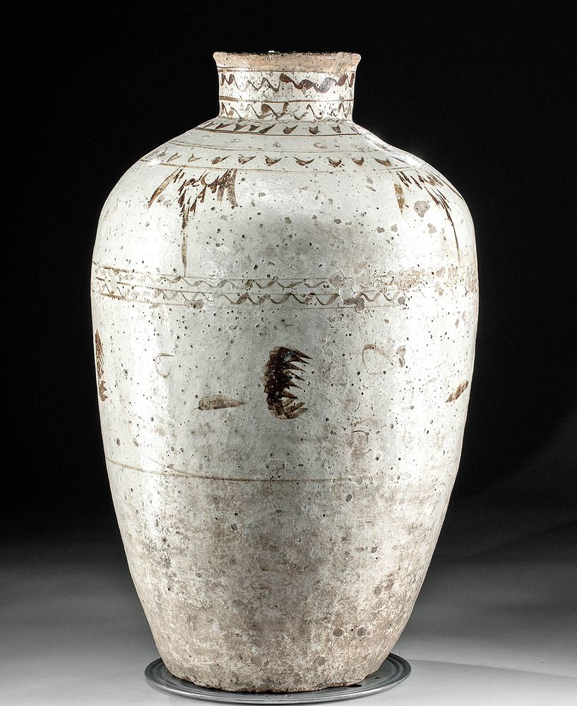 Appraisal: Huge Chinese Ming Dynasty Cizhou Ware Wine Jar Originally Listed