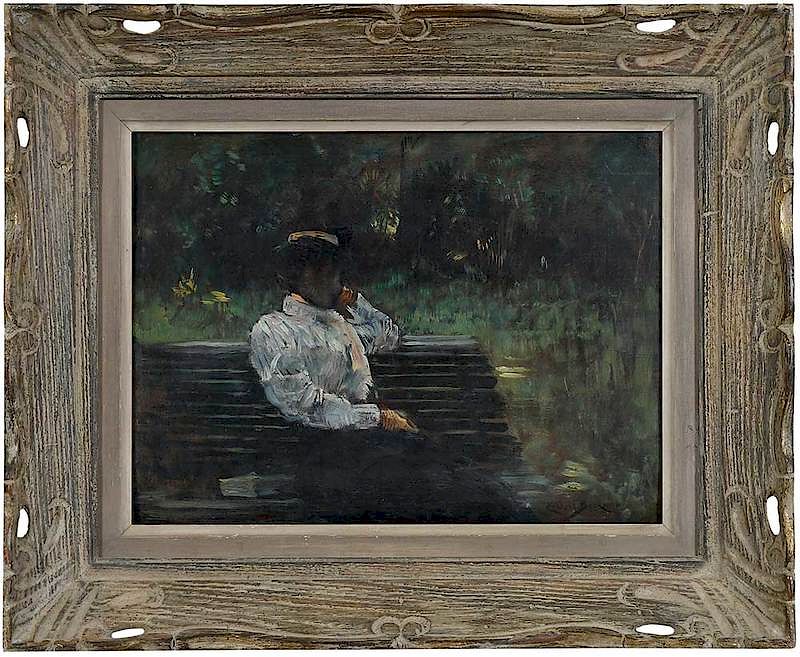 Appraisal: James Carroll Beckwith American - In the Park signed lower