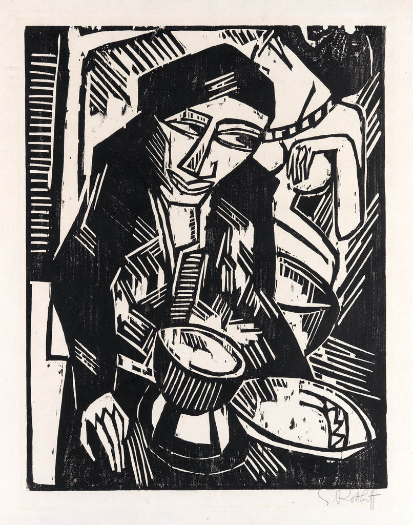 Appraisal: KARL SCHMIDT-ROTTLUFF Melancholie Woodcut x mm x inches full margins