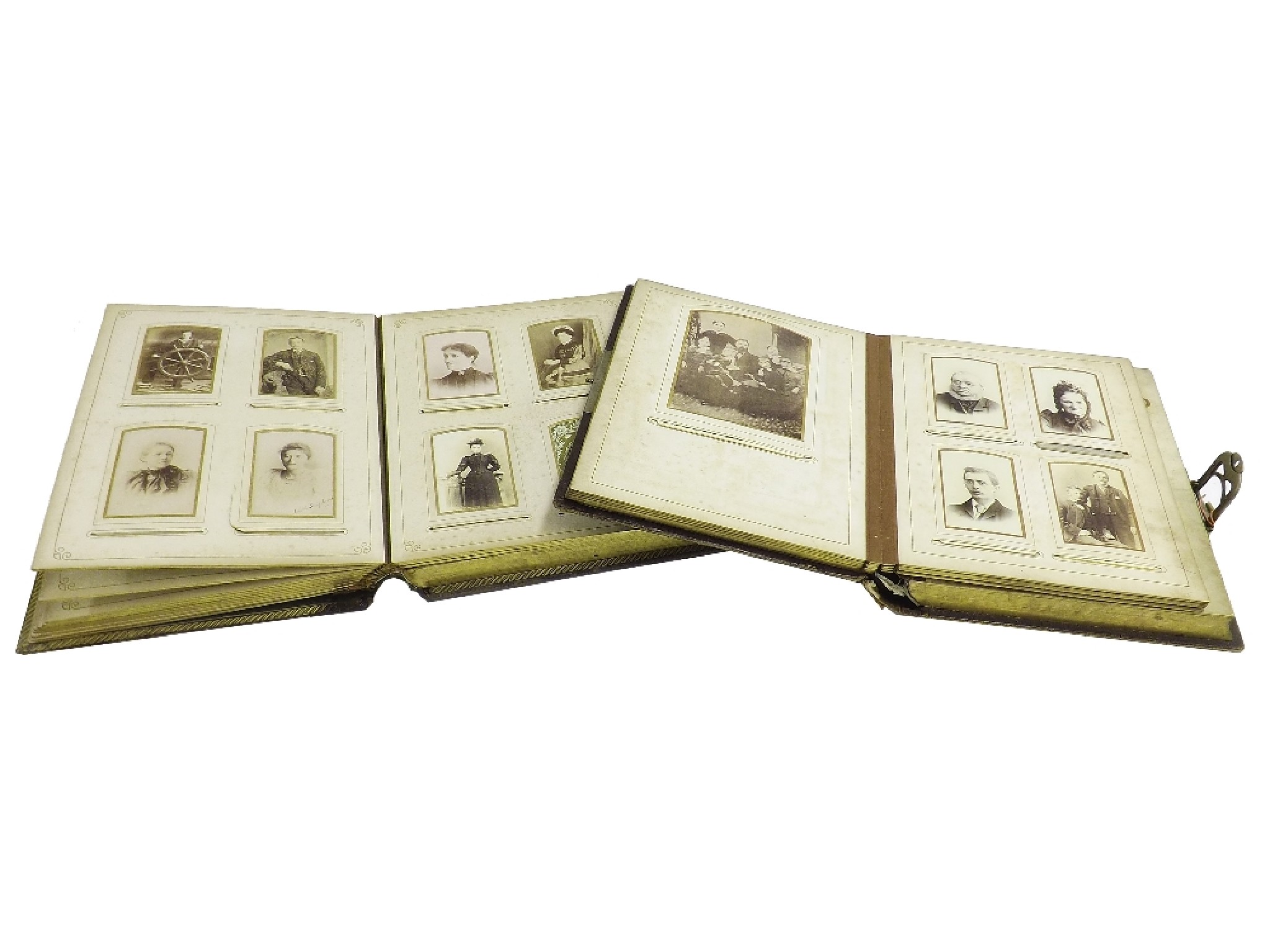 Appraisal: Two similar Victorian leather bound musical photograph albums principally containing