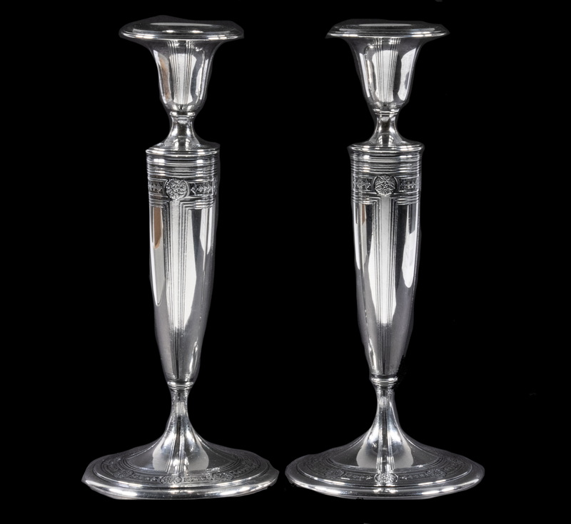 Appraisal: PR TIFFANY CO SILVER CANDLESTICKS Pair of Circa Sterling Silver