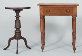 Appraisal: Middle TN Work Table and Candle Stand st item Middle