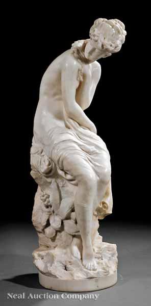 Appraisal: A Carrara Marble of A Nymph with Flowers late th