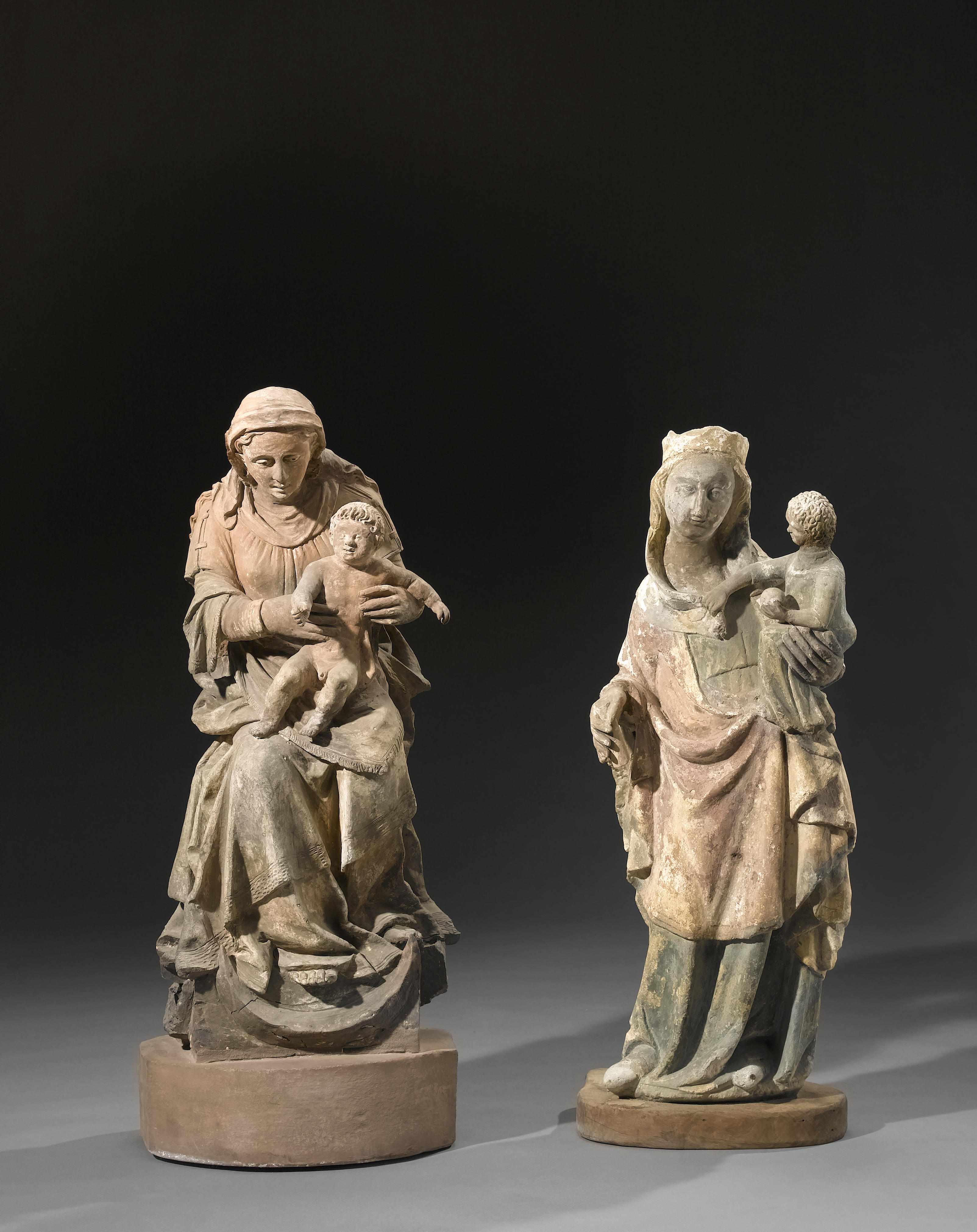 Appraisal: A French Gothic carved limestone figure of the Virgin and