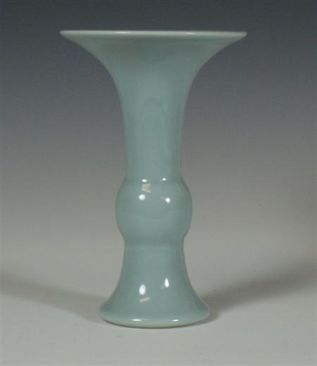 Appraisal: A Chinese gu shaped clair de lune vase Yongzheng mark