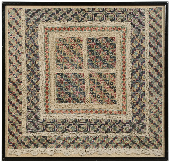 Appraisal: Embroidered Panel Greek probably th century repeating floral and geometric