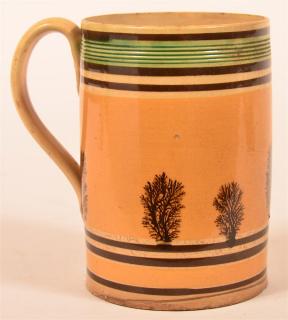 Appraisal: Seaweed Mocha Decorated Soft Paste Mug Black seaweed on tan