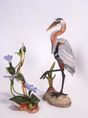 Appraisal: Two items of Boehm porcelain including Blue Heron figure from