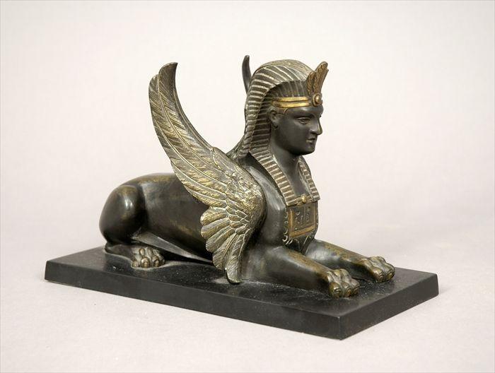 Appraisal: Empire-Style Bronze-Patinated Sphinx x x in