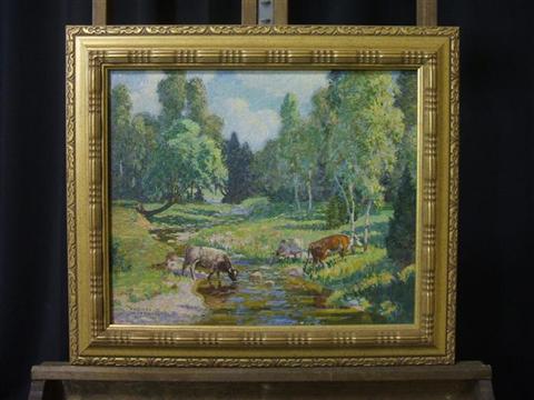 Appraisal: THOMAS WILBERFORCE MITCHELL CANDADIAN - WOODED LANDSCAPE Oil on canvas