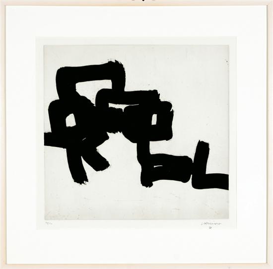 Appraisal: Eduardo Chillida Spanish - COMPOSITION aquatint framed signed numbered lower