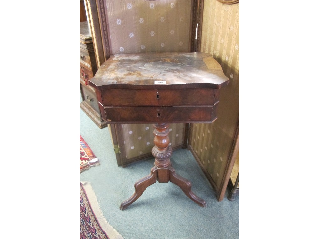 Appraisal: Victorian mahogany sewing table