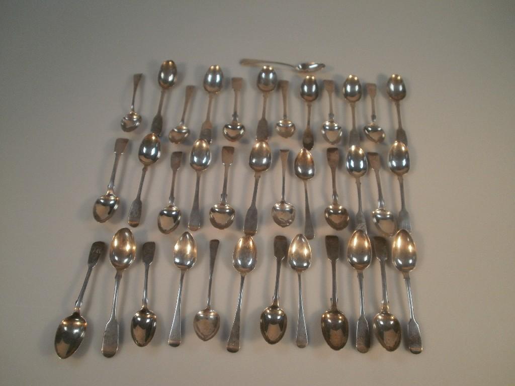 Appraisal: A quantity of miscellaneous silver teaspoons Georgian and later hallmarks